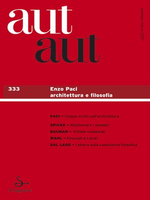cover image of Aut aut 333--Enzo Paci. Architettura e filosofia